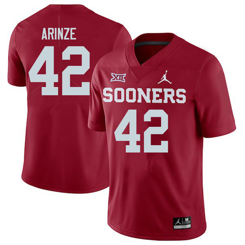 Men #42 Noah Arinze Oklahoma Sooners College Football Jerseys Sale-Crimson